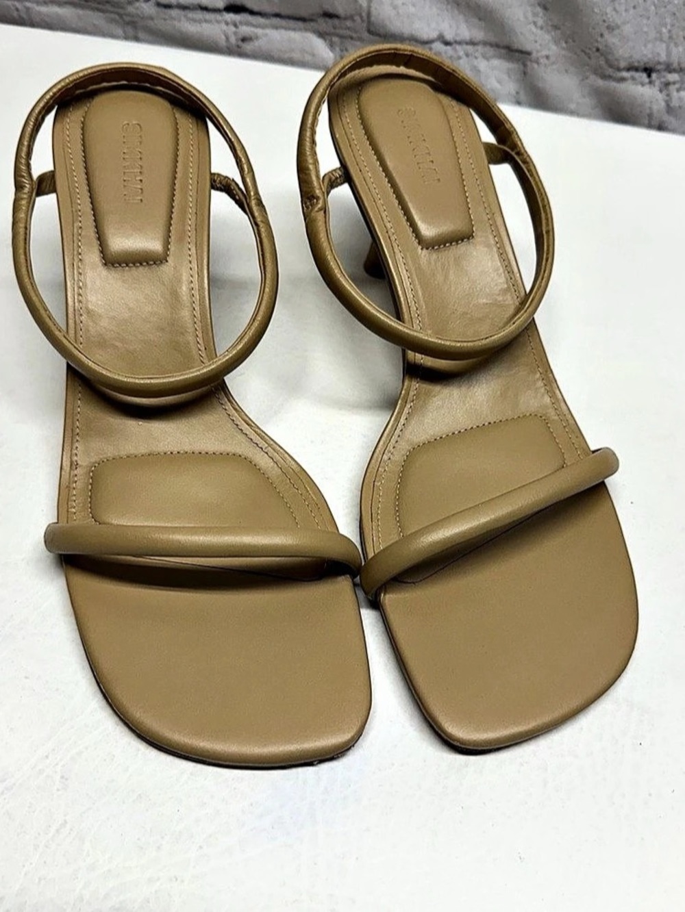 Simkhai Leather Strappy Heels in Brown EU 38/8